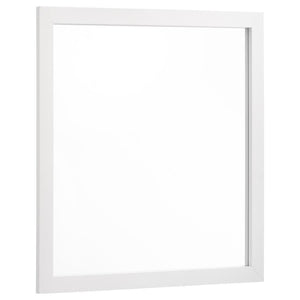 Dress up your bedroom with this elegantly understated contemporary mirror. Framed in a rectangular shape, this mirror rests on top of a dresser and offers height to focal walls. The flush and smooth frame presents a simple minimalist surface, elevated by 