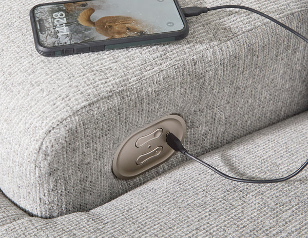 Acklen Place - Pewter - 3-Piece Power Reclining Sectional Sofa With Laf Chaise