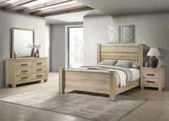 Elevate your bedroom with this cohesive set, designed to blend rustic charm and modern sophistication. Featuring a weathered oak finish, it highlights natural wood grain textures for a warm, inviting atmosphere. Constructed from engineered wood with a scr