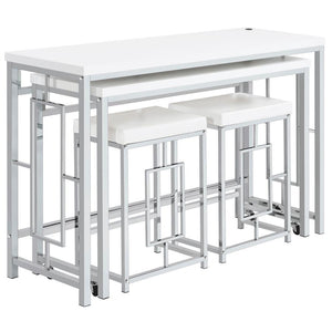 Jackson - 4 Piece Multipurpose Counter Height Table Set - White