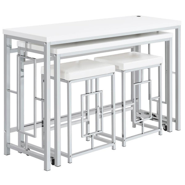 Jackson - 4 Piece Multipurpose Counter Height Table Set - White