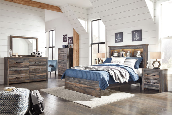  rustic and industrial styles can make one happy marriage. Case in point: this full bookcase bed. A refined take on barn board beauty