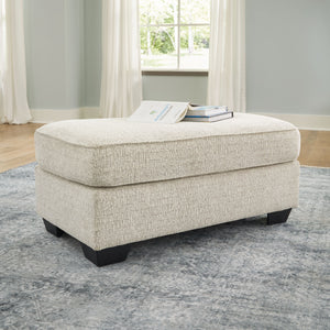  its crosshatched chenille upholstery is a forward-thinking take on fashionable neutrals. This simple