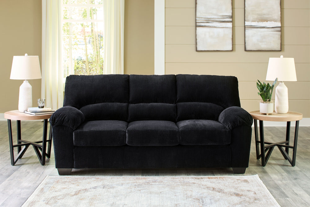 This sofa is a cozy interpretation of casual contemporary style. Its super-soft corduroy makes curling up with a book or your favorite show that much more comfortable. You-'re sure to appreciate its sincere styling and homey approach to relaxation.<br><br