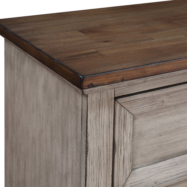 Mariana - Nightstand With USB - Vintage Creme