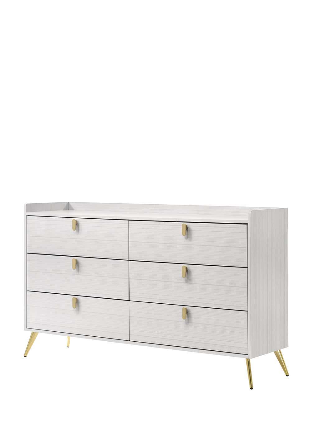 Black and gold are the embodiment of sophistication and chicness. Enjoy a good night-'s sleep with this Zeena contemporary bed. Gold-finished nailhead trim on the headboard lends a refined touch. Perched on beautiful and sturdy gold metal tapered legs tha