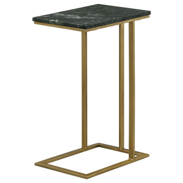 Vicente - Marble Top C-Shaped Sofa Side Table - Green