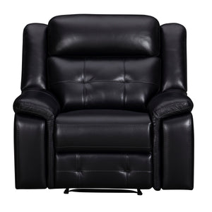 the ideal swivel glider recliner that perfectly combines comfort and practicality. This recliner is perfect for any evening with its manual recline feature and inherently cleanable faux leather