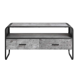 Raziela - TV Stand - Concrete Gray & Black Finish - 22"