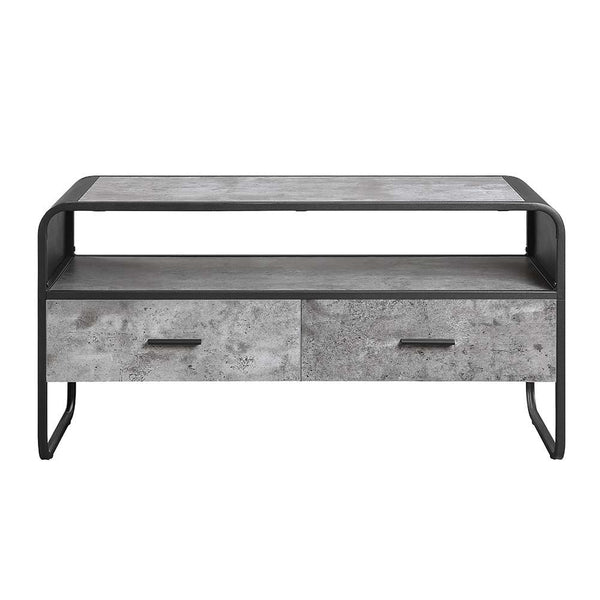 Raziela - TV Stand - Concrete Gray & Black Finish - 22"