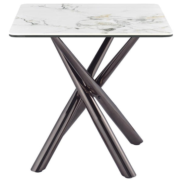  exudes modern luxury. Supported by a steel asterisk base in a black nickel electroplated finish