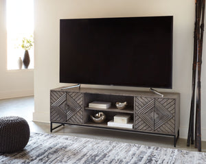 Treybrook - Distressed Gray - 2 Door Accent Cabinet