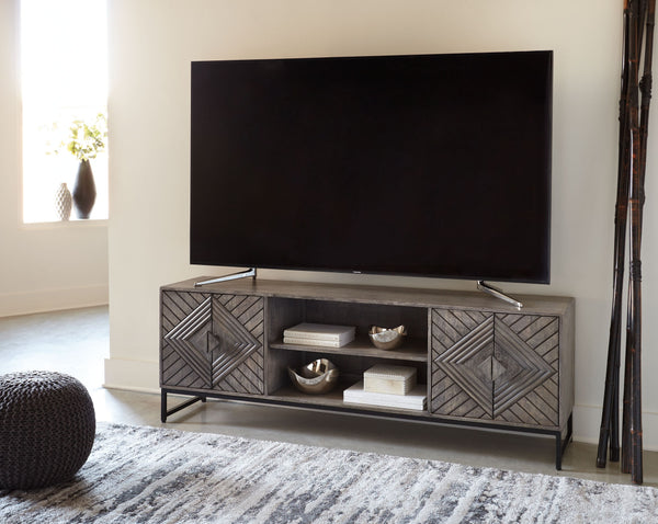 Treybrook - Distressed Gray - 2 Door Accent Cabinet