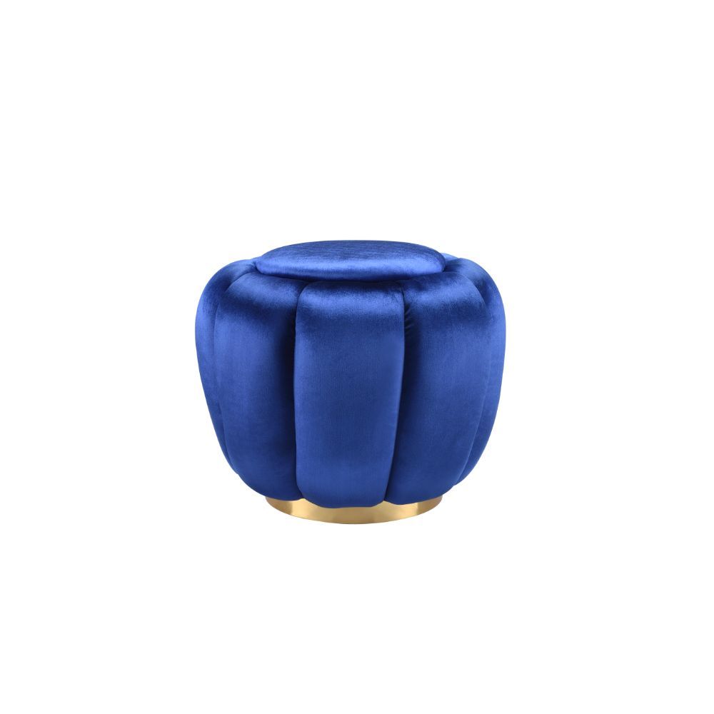 Whether youâ€™re picking up your feet to relax or using it as an extra table during a party, this Heiress ottoman will be a great addition to any arrangement. Founded a top metal round base in a gold finish, the design of this piece will go well with any 