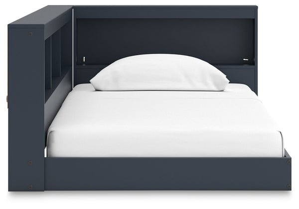 Simmenfort - Navy Blue - Twin Bookcase Storage Bed