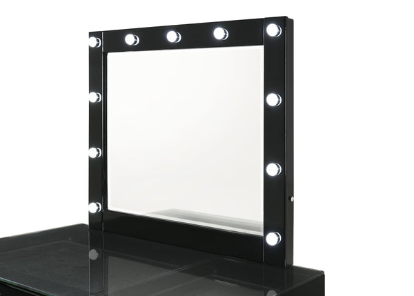  LED Mirror & Stool - Black