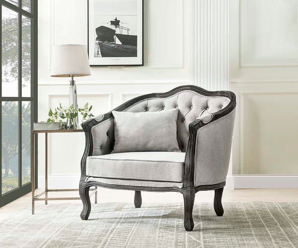 With a nod to vintage French design, the Samael is a modern interpretation of a camel-back sofa is distinguished by its exposed, and beautifully carved, wooden frame that wraps you in comfort. Its curved frame with a winding front rail sits off the floor 