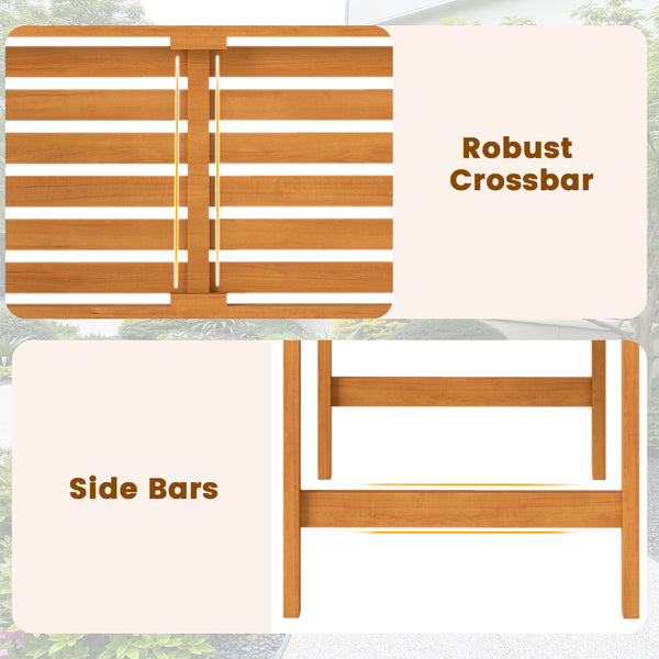Suitable for 2 people with a 40" Ã— 17" seat and 800 lbs weight capacity<br>Natural and sturdy acacia wood for long-lasting reliability<br>Geometric backrest offers support and enhances sophistication<br>Comfortable armrests allow you to rest your arms fo