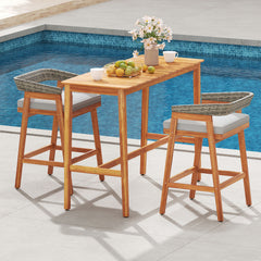 Generous 48" x 24" tabletop ideal for family gatherings<br>Crafted from high-quality acacia wood for durability<br>Reinforced with extra support bars for enhanced stability<br>Large tabletop accommodates multiple food and drinks<br>Boasts a natural  styli