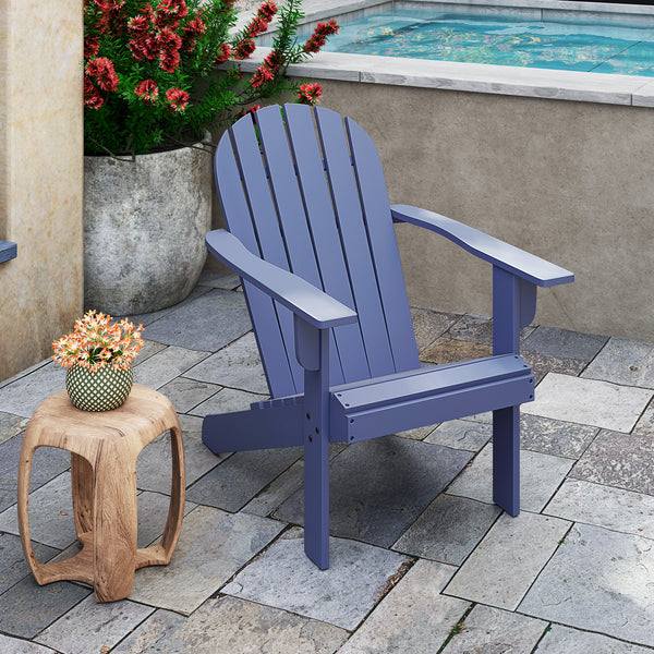 Made of high-quality acacia wood for long-time use<br>Ergonomic Adirondack chair with inclined seat and wide armrests<br>High backrest offers comfortable support<br>Crossbars and reinforced screw connection for high stability<br>Slatted design for more br