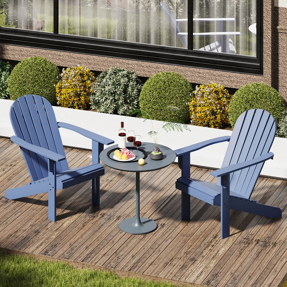 Made of high-quality acacia wood for long-time use<br>Ergonomic Adirondack chair with inclined seat and wide armrests<br>High backrest offers comfortable support<br>Crossbars and reinforced screw connection for high stability<br>Slatted design for more br