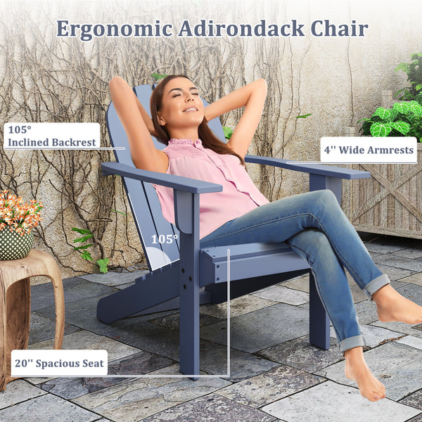 Made of high-quality acacia wood for long-time use<br>Ergonomic Adirondack chair with inclined seat and wide armrests<br>High backrest offers comfortable support<br>Crossbars and reinforced screw connection for high stability<br>Slatted design for more br