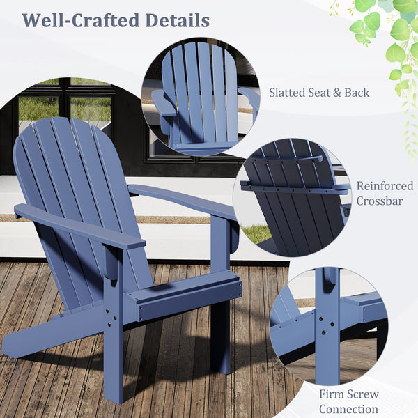 Made of high-quality acacia wood for long-time use<br>Ergonomic Adirondack chair with inclined seat and wide armrests<br>High backrest offers comfortable support<br>Crossbars and reinforced screw connection for high stability<br>Slatted design for more br