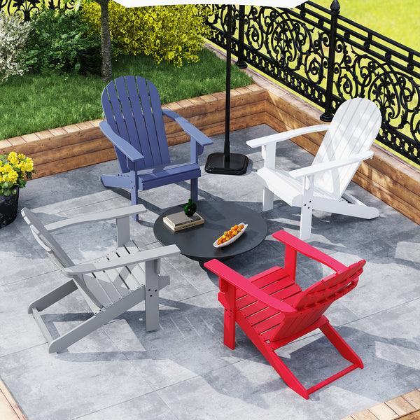 Made of high-quality acacia wood for long-time use<br>Ergonomic Adirondack chair with inclined seat and wide armrests<br>High backrest offers comfortable support<br>Crossbars and reinforced screw connection for high stability<br>Slatted design for more br