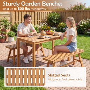 Support up to 800 lbs with solid acacia wood Reinforced crossbars for extra stability Ensure safe and smooth touch with splinter-free surface 42" x 12" seat fits 2 people to enjoy outdoor leisure time Make it safe to use thanks to the rounded corners Make