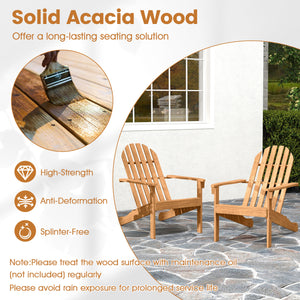 Made of durable acacia wood and galvanized screws  the Adirondack chair has solid structure and large weigh capacity for outdoor using. Â  In addition to durability  this chair is also very comfortable. Combine ergonomic design with wood slat style  it is