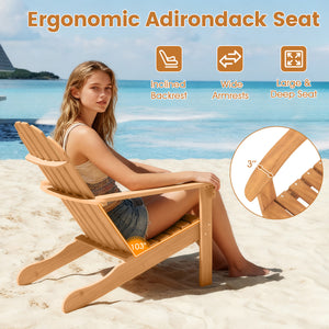 Made of durable acacia wood and galvanized screws  the Adirondack chair has solid structure and large weigh capacity for outdoor using. Â  In addition to durability  this chair is also very comfortable. Combine ergonomic design with wood slat style  it is
