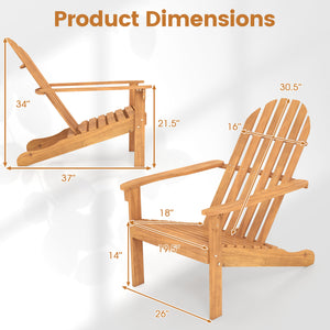 Made of durable acacia wood and galvanized screws  the Adirondack chair has solid structure and large weigh capacity for outdoor using. Â  In addition to durability  this chair is also very comfortable. Combine ergonomic design with wood slat style  it is