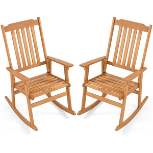 Acacia wood combines lasting strength with natural appeal<br>Soothing rocking enhances your outdoor relaxation moments<br>Perfect option for your reading  sunbathing or relaxing outdoors<br>Stable construction supports up to 400 lbs reliably<br>Slatted hi