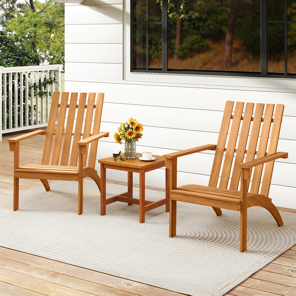 Made from high-hardness acacia wood for long-lasting use<br>Spacious seat with ergonomic backrest  armrests for comfortable seating<br>Strengthened structure offers ultra-strong support<br>Load up to 400 lbs for reliable use<br>Natural wood grain adds cha