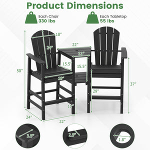 Made from weatherproof HDPE for long-lasting quality<br>Fade and crack resistant with low maintenance needs<br>Built-in 2-tier storage tray for your books  snacks and drinks<br>1.8" umbrella holes for adding a refreshing shade<br>Comfy to sit on with its 