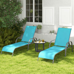 Don't leave the lounge chairs outside in rainy days for prolonging its' using life Made of Sun-proof and breathable fabric for long-lasting use  Powder-coated steel frame provides sturdy support Thick legs and anti-slip pads provide extra stability 5 adju