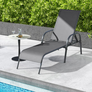 Don't leave the lounge chairs outside in rainy days for prolonging its' using life Made of Sun-proof and breathable fabric for long-lasting use  Powder-coated steel frame provides sturdy support Thick legs and anti-slip pads provide extra stability 5 adju