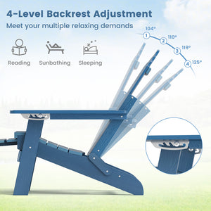 4-position backrest meets your multiple relaxing demands<br>Made of high-quality HIPS which is weatherproof<br>Stainless steel screws for longer service life and stronger structure<br>Ergonomic seat with wide armrests and footrest for more comfort<br>Rota