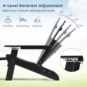 4-position backrest meets your multiple relaxing demands<br>Made of high-quality HIPS which is weatherproof<br>Stainless steel screws for longer service life and stronger structure<br>Ergonomic seat with wide armrests and footrest for more comfort<br>Rota