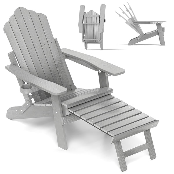 4-position backrest meets your multiple relaxing demands<br>Made of high-quality HIPS which is weatherproof<br>Stainless steel screws for longer service life and stronger structure<br>Ergonomic seat with wide armrests and footrest for more comfort<br>Rota