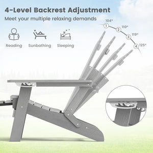 4-position backrest meets your multiple relaxing demands<br>Made of high-quality HIPS which is weatherproof<br>Stainless steel screws for longer service life and stronger structure<br>Ergonomic seat with wide armrests and footrest for more comfort<br>Rota