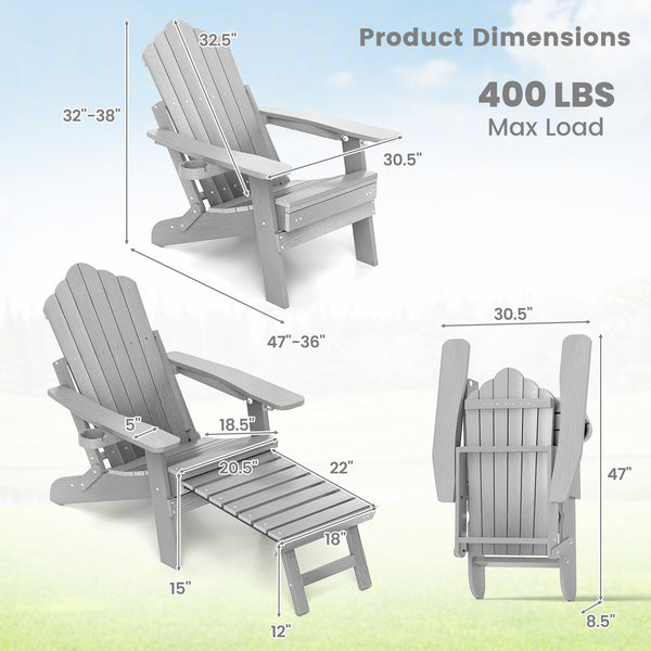 4-position backrest meets your multiple relaxing demands<br>Made of high-quality HIPS which is weatherproof<br>Stainless steel screws for longer service life and stronger structure<br>Ergonomic seat with wide armrests and footrest for more comfort<br>Rota