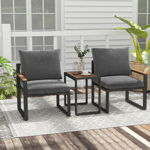 Sturdy frame made of aluminum for high-strength support <br>Adjustable footpads highly improve the stability <br>WPC tabletop and armrests for long-lasting service life <br>Equipped with thickened cushions covered with Olefin fabric <br>Smooth zippers mak