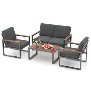 Supported by aluminum frame which is anti-rust  lightweight and sturdy<br>Each armchair can withstand 400 lbs  and the loveseat loads up to 800 lbs<br>Adjustable footpads for higher stability<br>Comfortable to sit with inclined backrest and thickened cush
