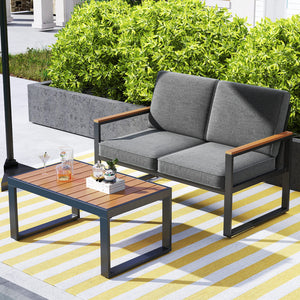 Supported by aluminum frame which is anti-rust  lightweight and sturdy<br>Each armchair can withstand 400 lbs  and the loveseat loads up to 800 lbs<br>Adjustable footpads for higher stability<br>Comfortable to sit with inclined backrest and thickened cush