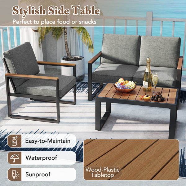 Supported by aluminum frame which is anti-rust  lightweight and sturdy<br>Each armchair can withstand 400 lbs  and the loveseat loads up to 800 lbs<br>Adjustable footpads for higher stability<br>Comfortable to sit with inclined backrest and thickened cush