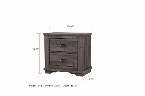 Coralee Night Stand Grey