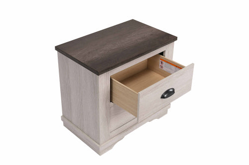 Coralee Night Stand Chalk/Grey