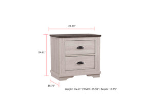 Coralee Night Stand Chalk/Grey