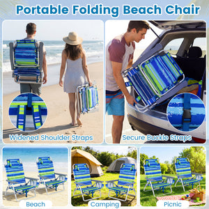 5 adjustable backrest positions for personalized comfort<br>Easy armrest lift mechanism for quick reclining changes<br>Side cup holder and mesh pocket keep essentials handy<br>Zippered insulated cooler bag maintains drinks cold longer<br>Dual-purpose supp